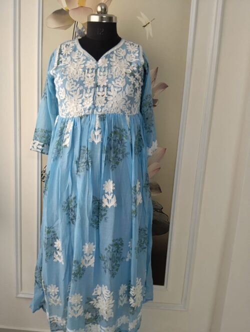 0f8c26e5-3ee3-44a4-bf96-b251097467db chikankari Mul mul cotton maxi dress