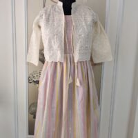 chikankari Detachable jacket with frock