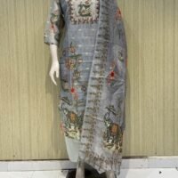 kota 3 piece suit set with cotton lining  with Kalamkari digital print