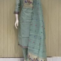 jamdhani stiched 3piece suit set with crape lining
