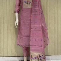 jamdhani stiched 3piece suit set with crape lining