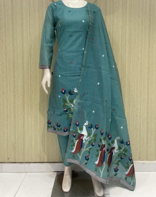 b1394a1f-62af-49e4-bde8-8e24896ec434 jamdani stitched 3 piece suit set with crepe lining