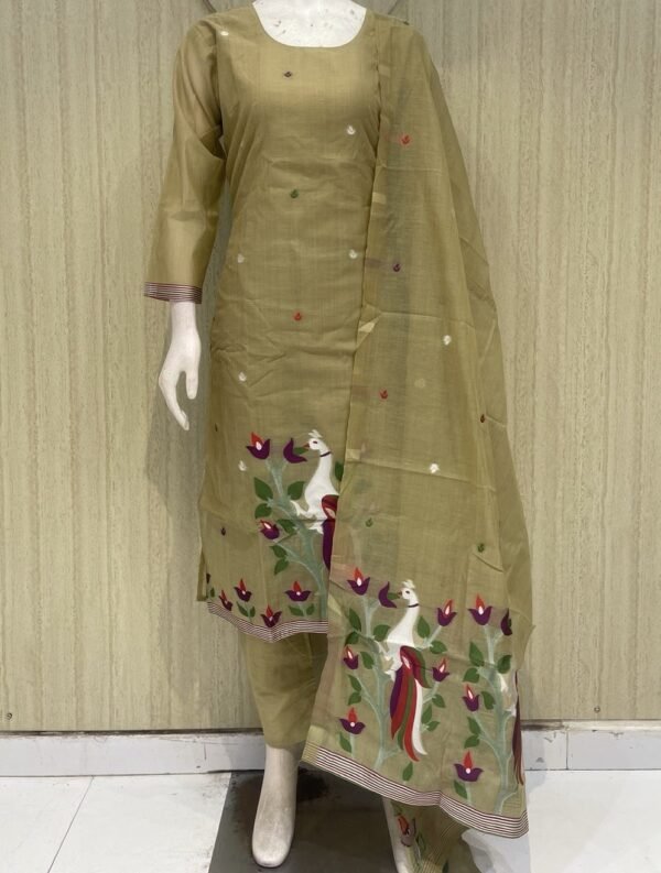 jamdani stitched 3 piece  suit set with crepe lining