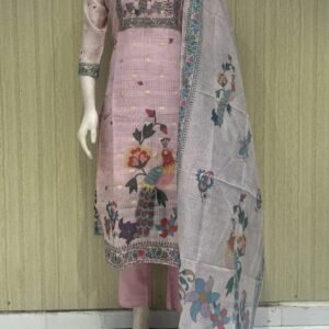 kota 3 piece suit set with cotton lining - XXL(44), pink