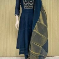 1b2d1b93-1f4f-4c31-8449-3fcc3a18e8d0 Premium party ware chinon kurti set with cotton lining with Zari dupatta