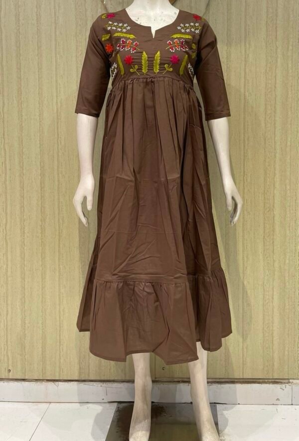 Pure Dabu cotton frocks with thread embroidery