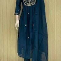 Pure mul chanderi suit set with crape lining