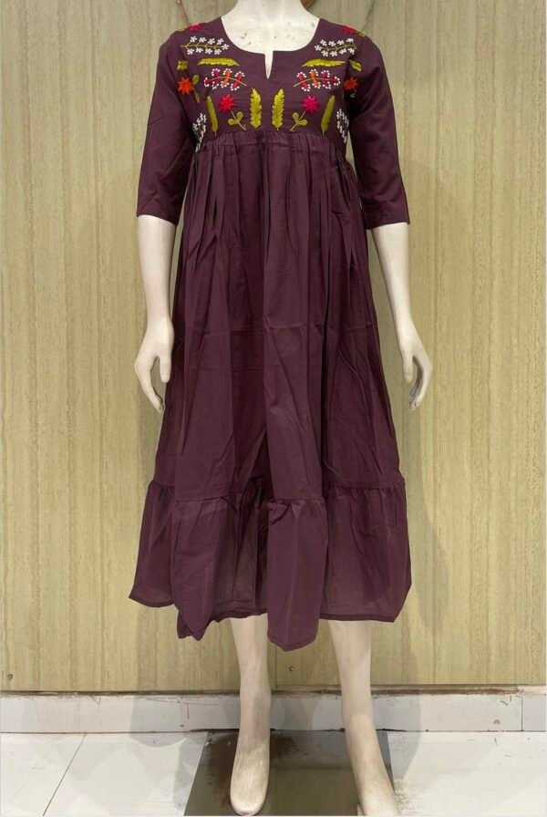 Pure Dabu cotton frocks with thread embroidery