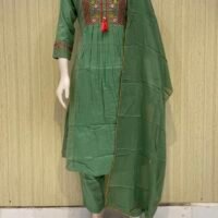 Cotton suit set with half lining