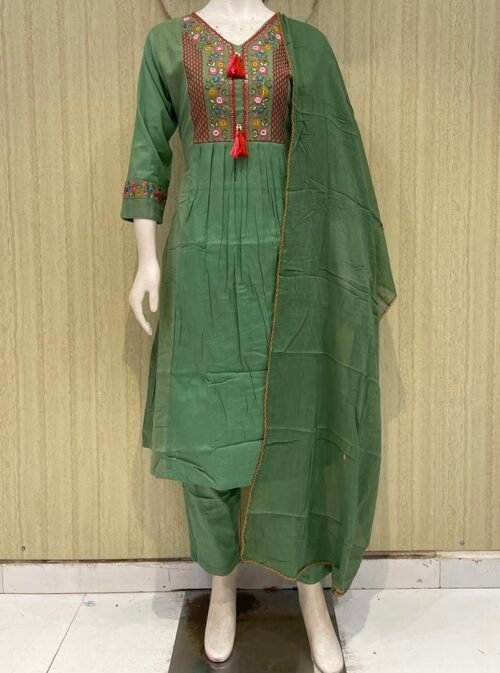 Cotton suit set with half lining