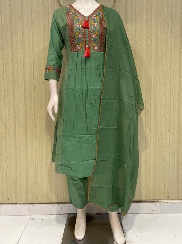 Cotton suit set with half lining