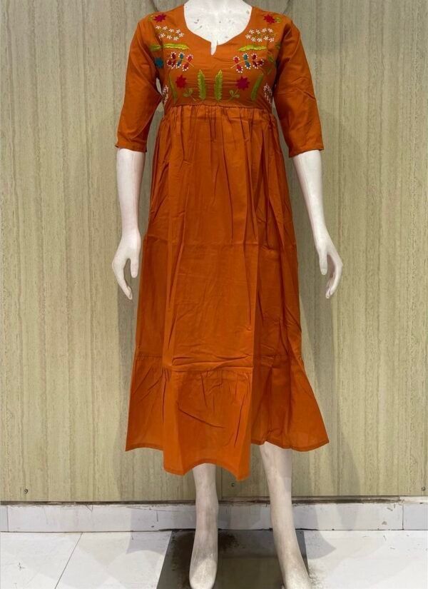 Pure Dabu cotton frocks with thread embroidery