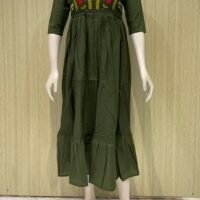 Pure Dabu cotton frocks with thread embroidery