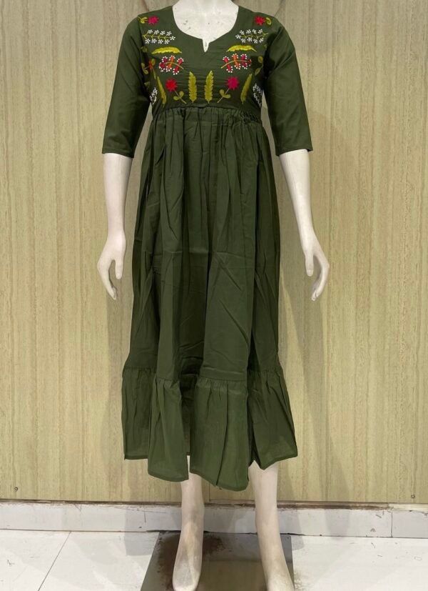Pure Dabu cotton frocks with thread embroidery
