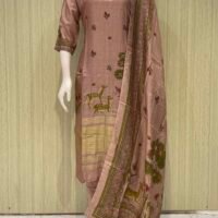 pure chinon kurti set with cotton lining with zari dupatta