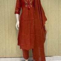 Cotton suit set with half lining