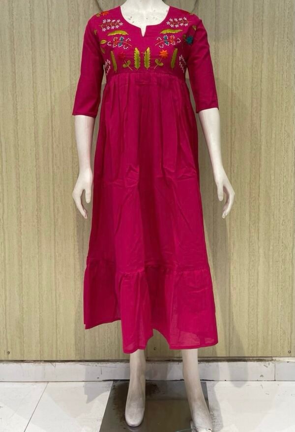 Pure Dabu cotton frocks with thread embroidery
