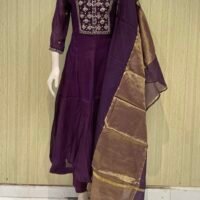 cc160e3d-b20a-4bb1-b125-bd44883821dd Premium party ware chinon kurti set with cotton lining with Zari dupatta