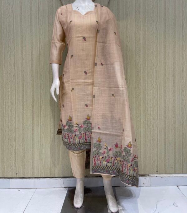 e55cc2de-381f-4518-9bd6-af35a9086f5c Cotton silk jamdhani with cotton pant and lining