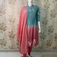 Pure mul cotton duel shade Aline suit set with cotton lining