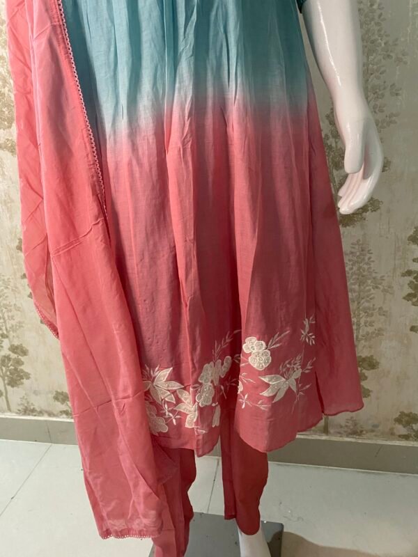 Pure mul cotton duel shade Aline suit set with cotton lining